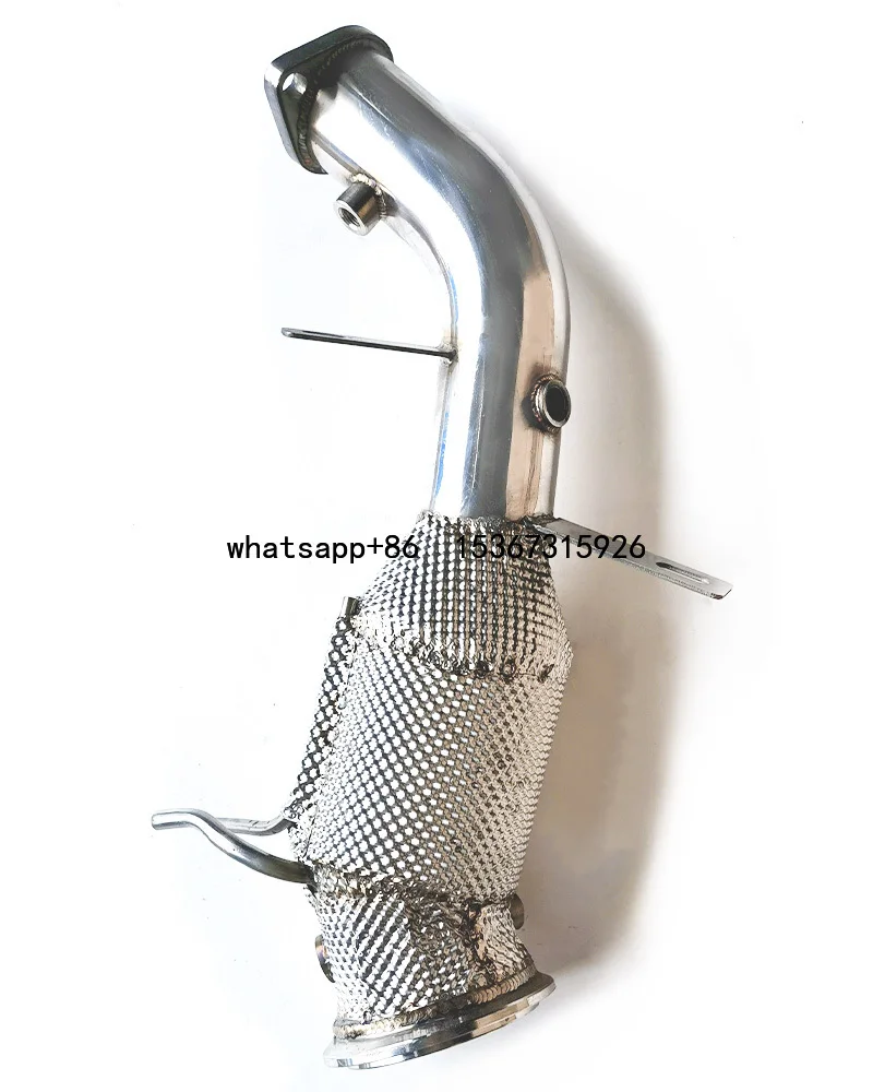 

CON Car Exhaust Downpipe ss304 Stainless Steel atless downpipe With Heat Shield For Cadillac CT5 2.0T 2019-2023Catless downpipe