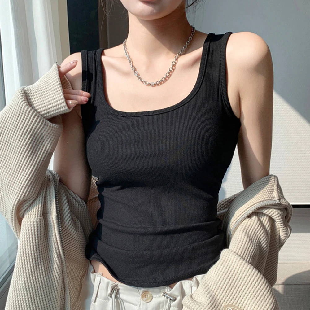 

Solid Color Shirt Casual Summer Top Brand New Condition O Neck Style Womens Summer Sleeveless Tank Casual Top White