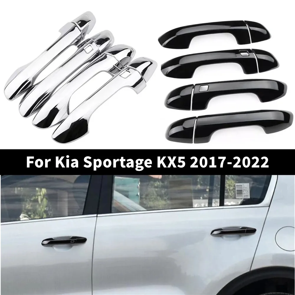 

1 комплект для Kia Sportage KX5 2017-2022, внешняя передняя и задняя умная дверная ручка, рамка, накладка, защитная наклейка из АБС-пластика, аксессуары