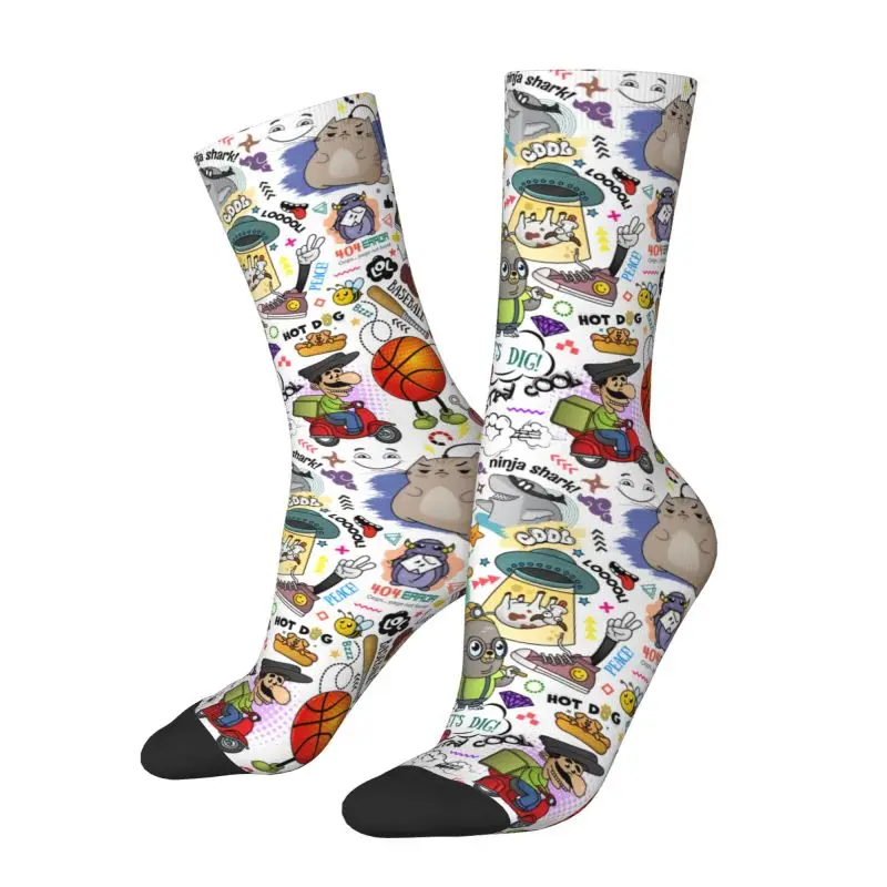 

Custom Funny Creative Characters Graffiti Art Socks Men Women Warm 3D Printed Cartoon Comic Football Sports Socks