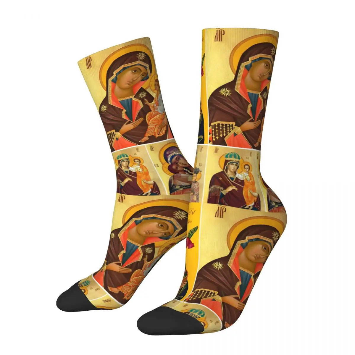 Adults Men Socks Jesus God Bless Stockings Winter Funny High Quality Socks Design Climbing Non-Slip Socks