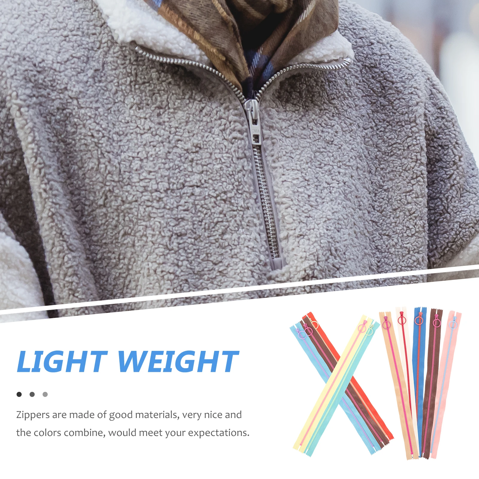 

10Pcs Closed End Plastic Zippers Multicolor DIY Sewing Craft Zippers for Clothing Bags Pouches Jacket Making Repair