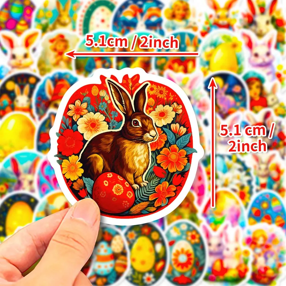 10/50Pcs Cute Easter Rabbit Animal Varied Sticker Pack for Kid Travel Luggage Scrapbooking Skateboard Decoration Graffiti Decals