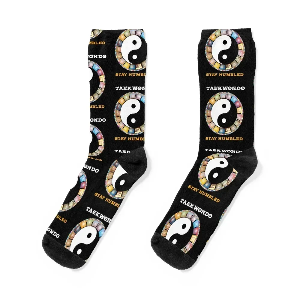 Taekwondo Stay Humbled-Martial Arts Lovers Socks Antiskid soccer halloween Novelties Men's Socks Women's