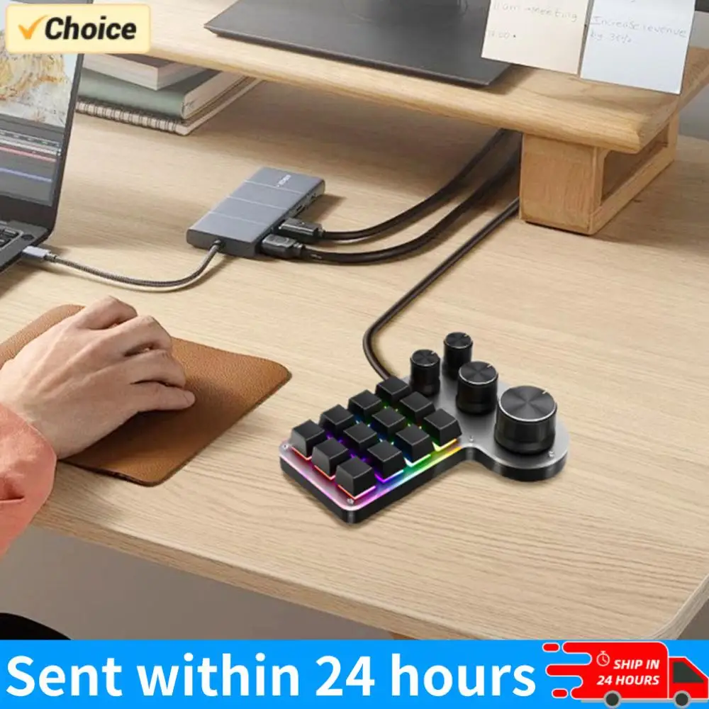

Programming Macro Custom Keyboard 12 Keys 4 Knob/3 Knob Hot-swap USB Wired/Bluetooth Programming Macro Keypad for Photoshop