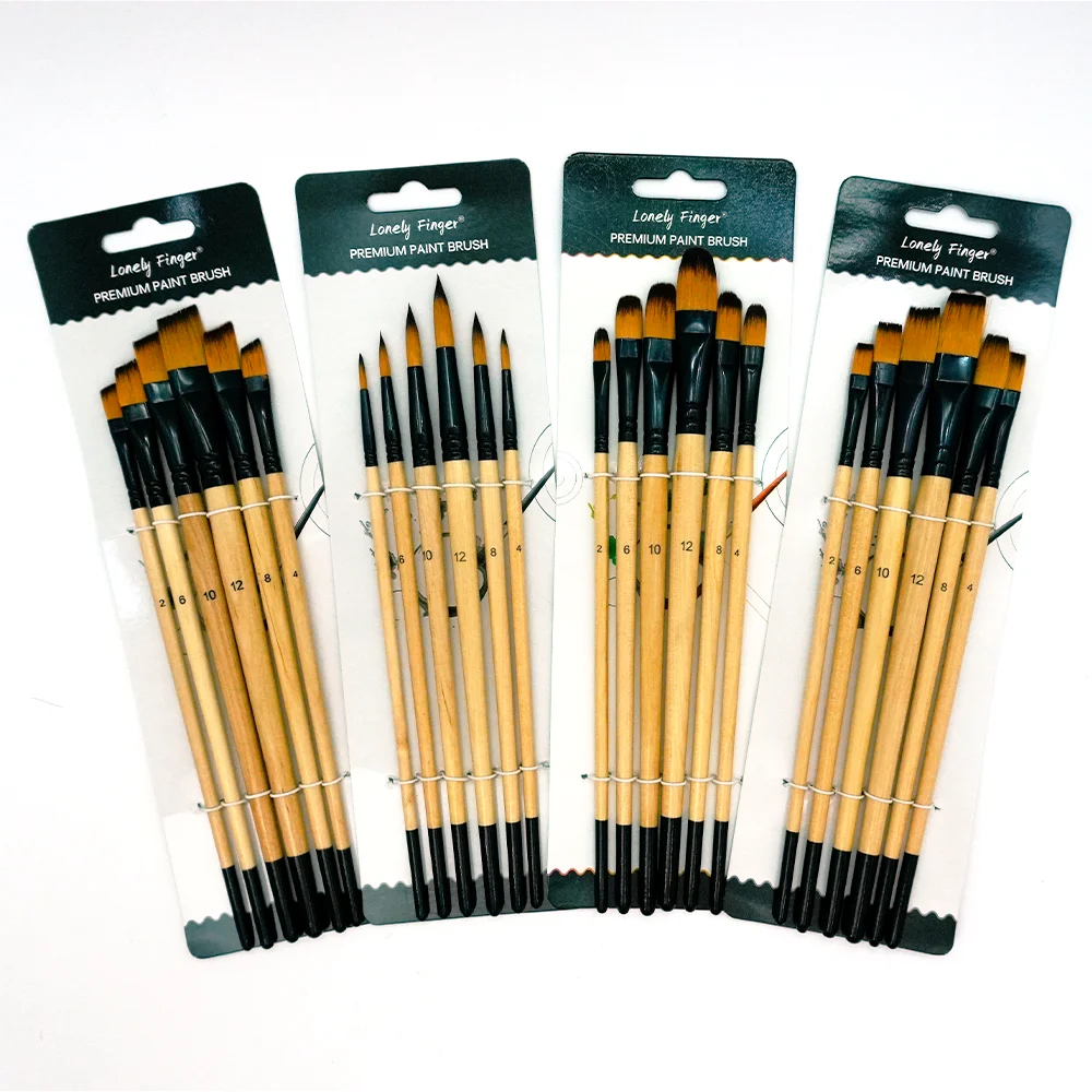 Paint Brushes Set - 6/24pcs Paint Brushes, Art Painting for Acrylic Watercolor Gouache Oil & Face Painting, Models, Figurine and