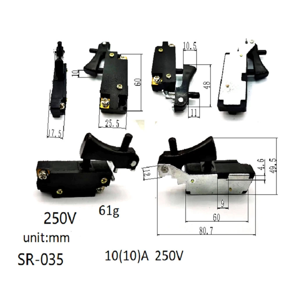 SR-035 전동 공구 각도 연마기 스위치, 절단기 스위치, AC250V 10A, 전동 공구 액세서리