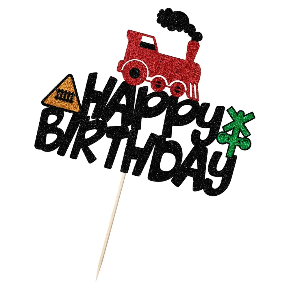 

Train Happy Birthday Cake Topper Traffic Transportations Themed Birthday Party Supplies Decoration Chugga Chugga Two 2nd Party