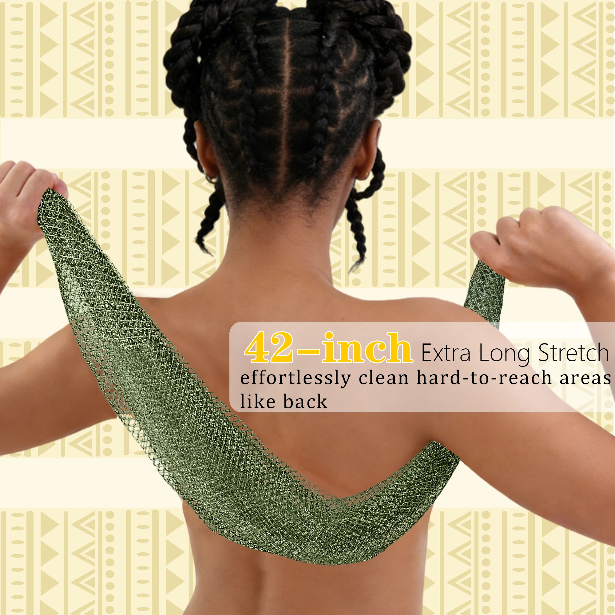 PeaKalo Authentic African Net Sponge-2Pcs Exfoliating Bath Shower Loofah Sponge, Gentle Back Scrubber for All Skin Types,Durable view 5