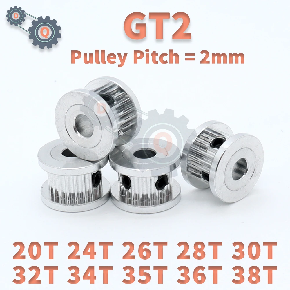 GT2 Pulley 20T 24T 26T 28T 30T 32T 34T 35T 36T 38T 2GT GT2 Synchronous Pulley 20Teeth 30Teeth 38Teeth GT2 Belt Pulley 6mm 10mm