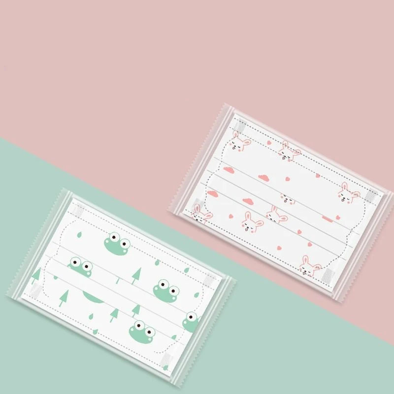 100PCS Cartoon Child Disposable Face Masks Kids Filter 3 Layer Protective Cover Children  Anti-dust mask  individual package