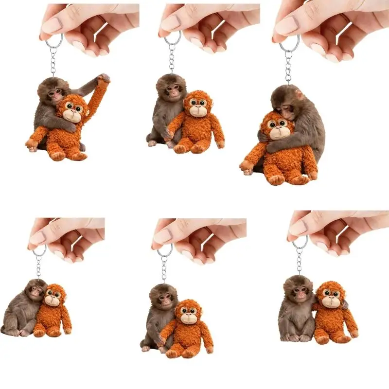 

J78F Funny Red Ape Acrylic Ring 5cm Handmade Animal Design Accessory Gift