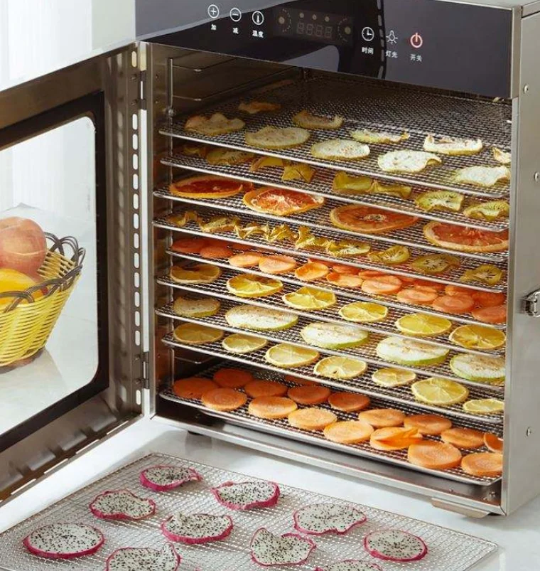 Commercial Food Dehydrator, Stainless Steel Industrial Drying Machine with Timer, Fruit Vegetable Meat Tray Dryer