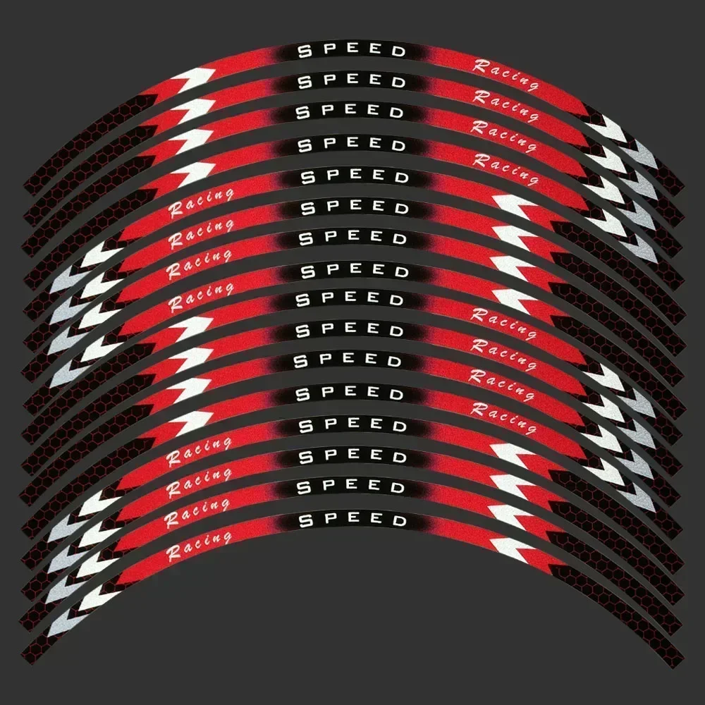 オートバイ反射リムデカールステッカー 10 "/12"/17 "/18" ホンダヤマハスズキスクーター用