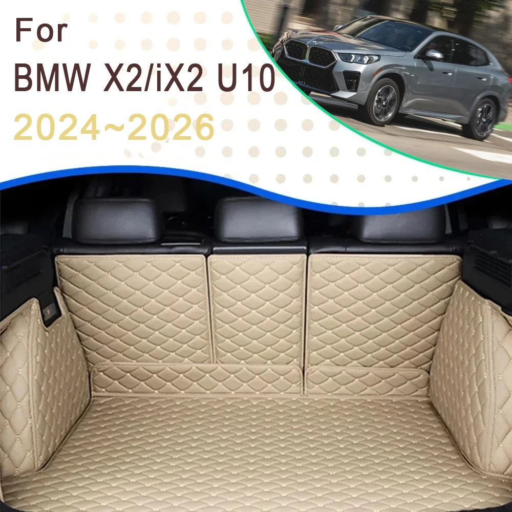 Car Rear Trunk Mats For BMW X2 iX2 sDrive20i U10 2024 2025 2026 5seat Waterproof Mats Storage Pads Carpets Auto Accessories