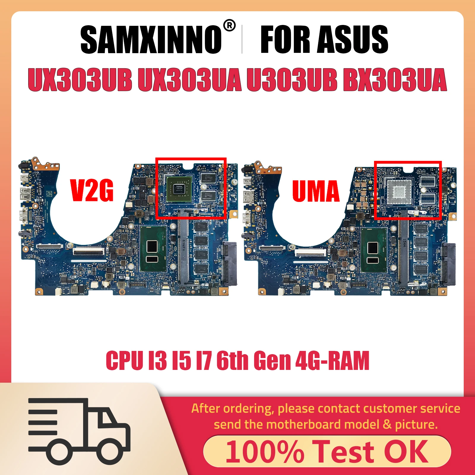 

UX303U Notebook Mainboard For ASUS UX303UB UX303UA U303UB BX303UA U303UA Laptop Motherboard With CPU I3 6th Gen 4G RAM GT940M