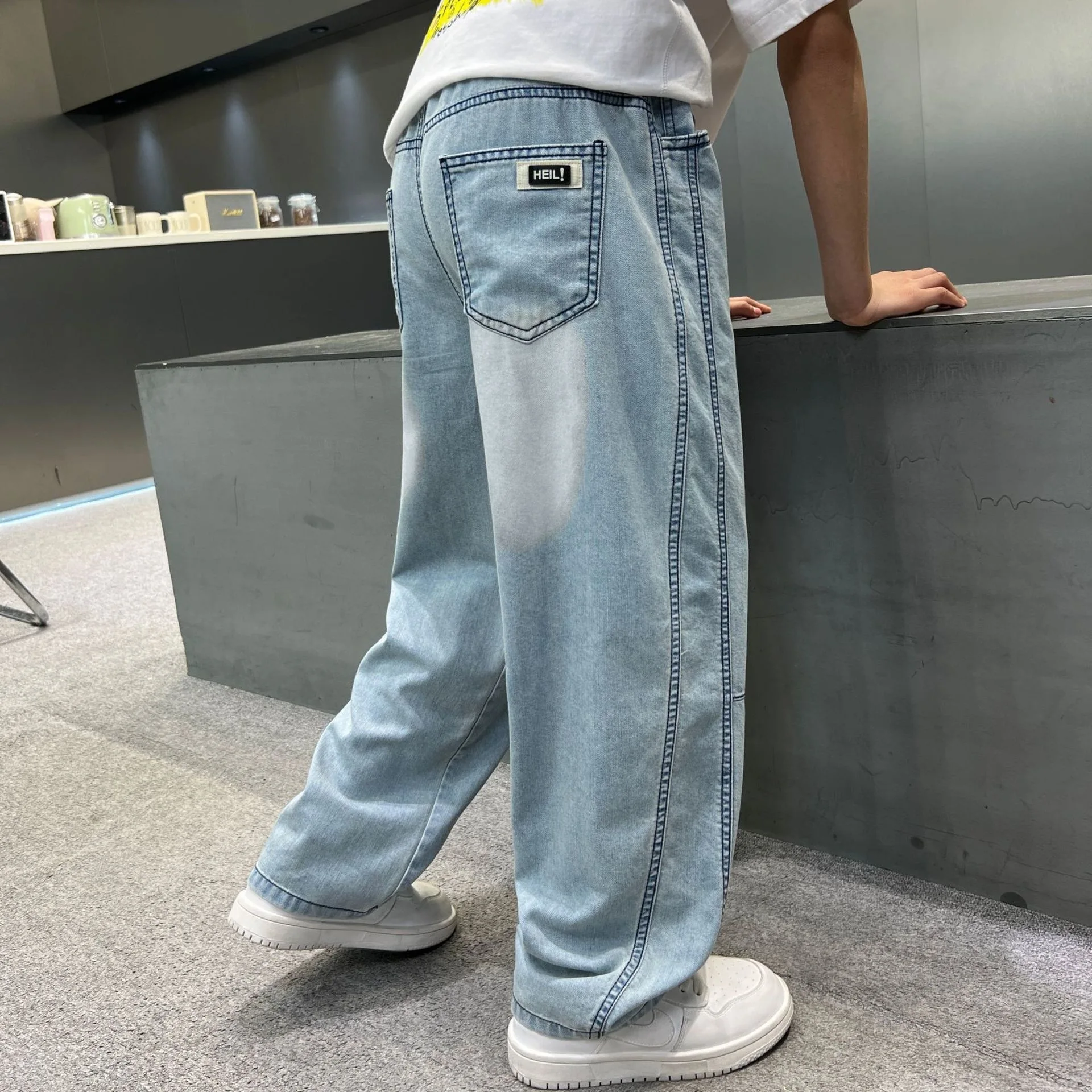 Boys' Summer Loose Casual Jeans Kids Korean Style Straight Leg Thin Denim Pants Children's Fashionable Spring Trousers