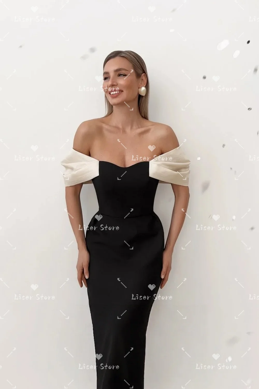 Liser Customized Hanbok A-Line Elegant Korea Wedding Dresses Silk Satin Short Sleeves Modern Bridal Dress 웨딩드레스 Photo Shoot