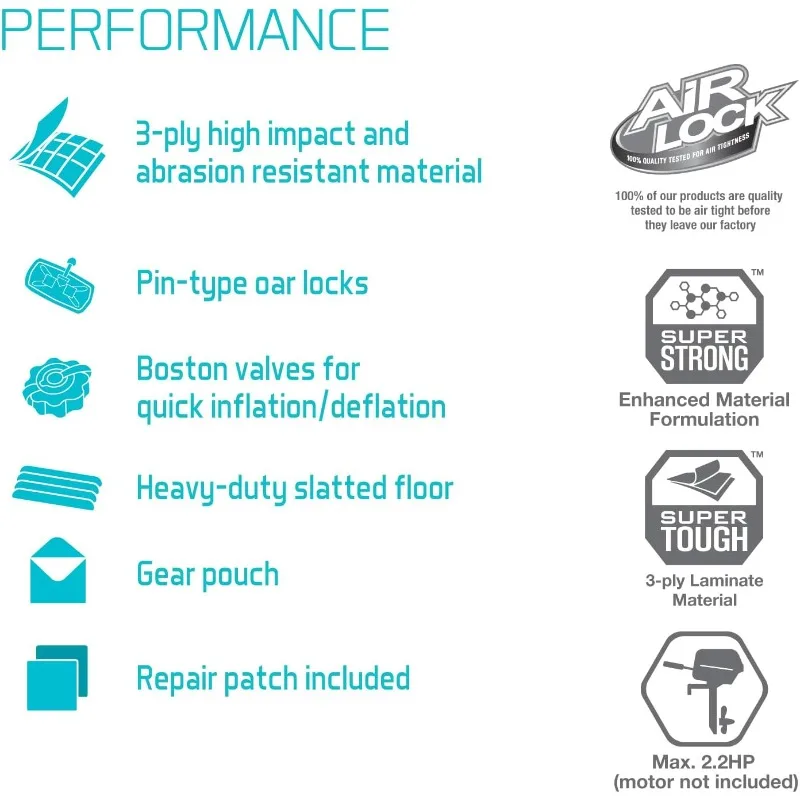 68376EP Набор надувных лодок Mariner 4: включает весла для лодок Deluxe 54 дюйма и высокопроизводительный насос — износостойкий киль — удаленный