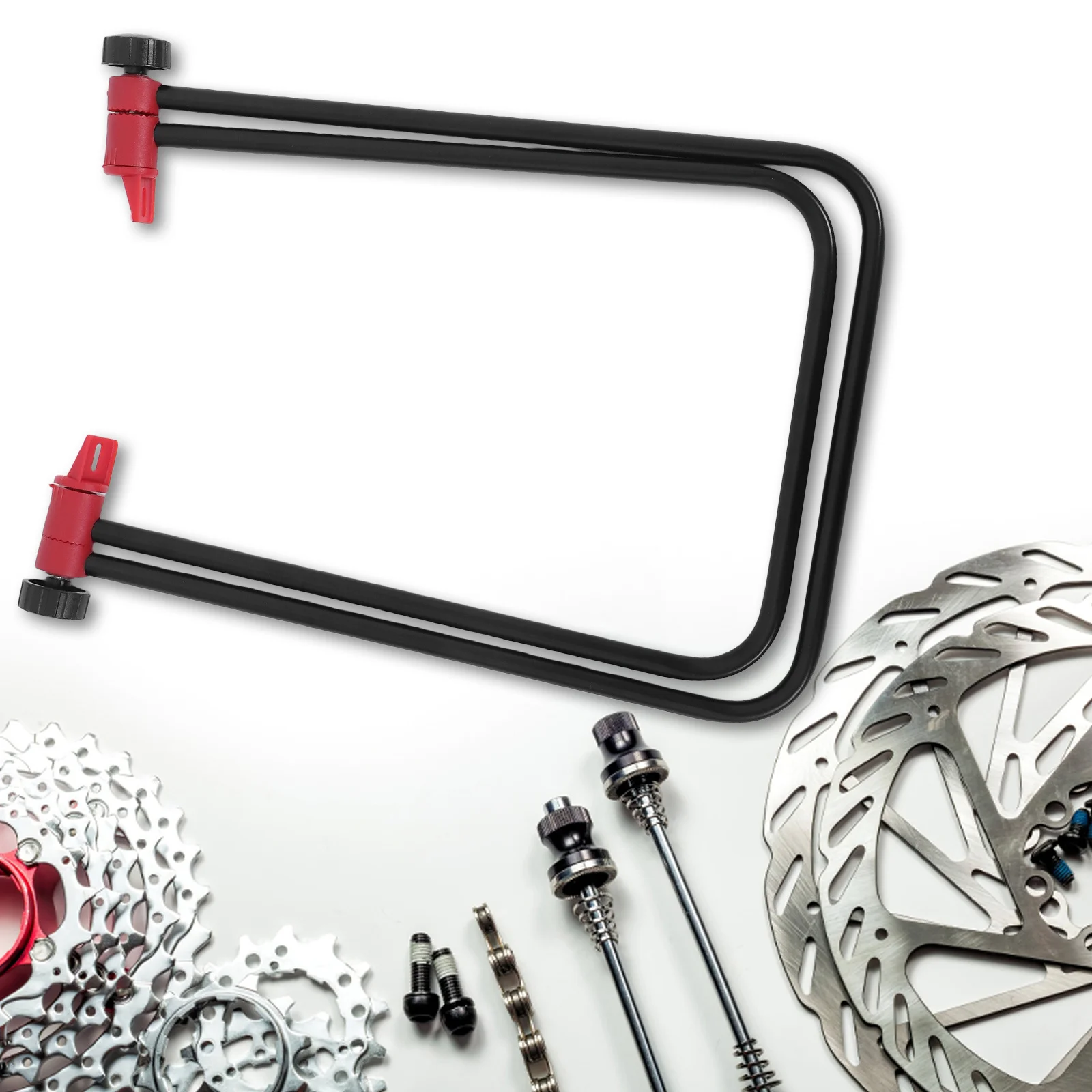 

1pcs Bicycle Stand Adjustable Foldable Repair Rack Heavy Duty Iron Non-Slip Base Plastic Hook For Mountain Bike Maintenance