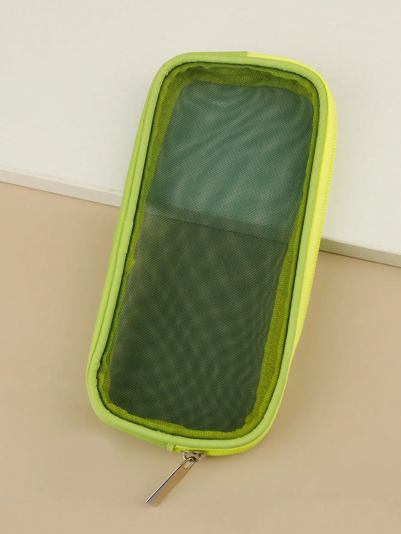 1 Pcs Mesh Makeup Brush Bag Transparent Zipper Cosmetic Brush Storage Pouch Portable Travel Makeup Tool Organizer Case