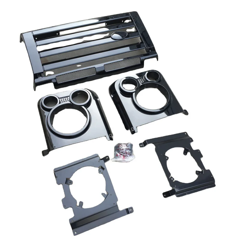 For Land Rover Defender SVX Style Front Grille Kit Car Accessories Set Headlight Cover Black