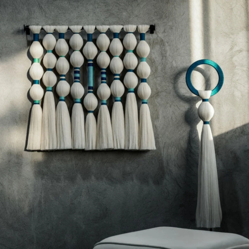 

Boho Oversized Macrame Wall Tapestry Handmade Cotton Rope Art with Tassels Rustic Home Decoration for Living Room Bedroom