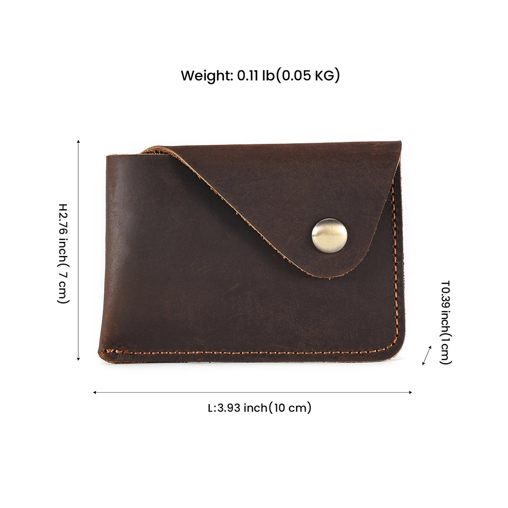 JOYIR Crazy Horse Cowhide Leather Men Women Wallet Money Credit Card Holder Vintage Coin Purse Casual Mini Storage Purses