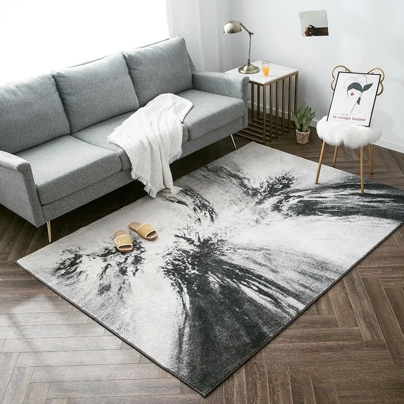 European Style European Style Splashed Ink Living Room Carpet Soft Entrance Door Mat Easy Cleaning Machine Washable Office Rug