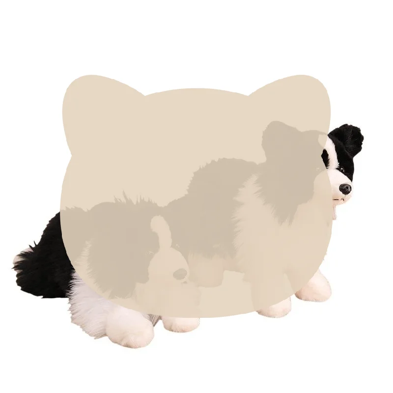 Simulation Border Collie Lifelike Plush Toy Soft Stuffed Dog Doll for Photo Prop Home Decor Kids Festival Gift