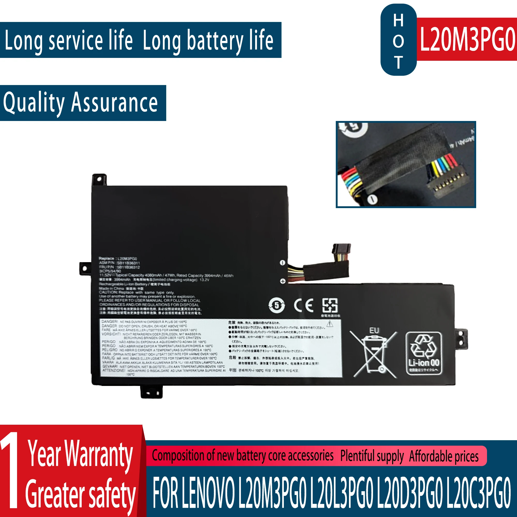 Newly Designed for Lenovo Gen3 L20D3PG0, L20M3PG0, L20C3PG0, L20L3PG0 Laptops.