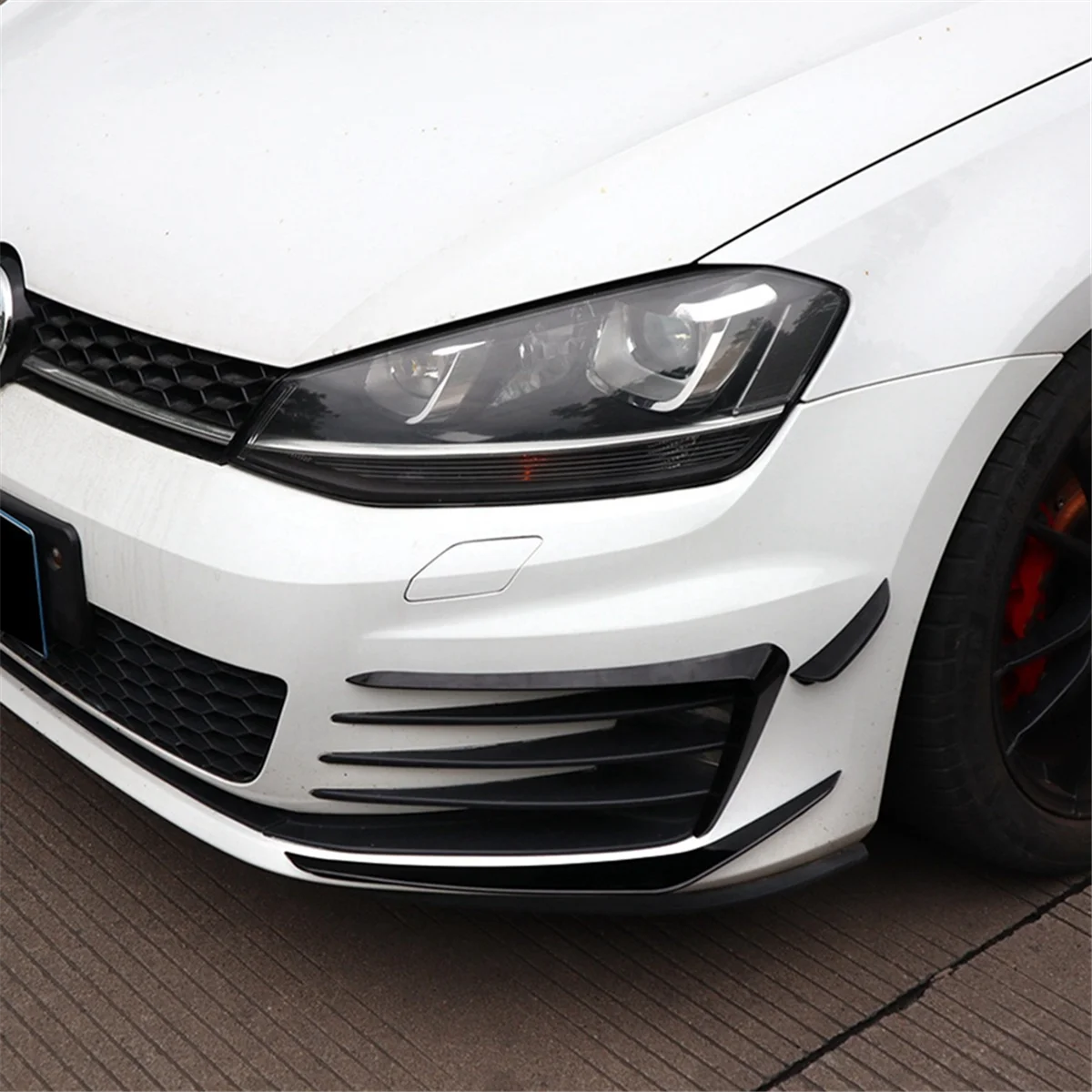 

6Pcs Car Front Bumper Spoiler Splitter Cover Fog Light Splitter Trim for Golf 7 Golf MK7 2013-2016