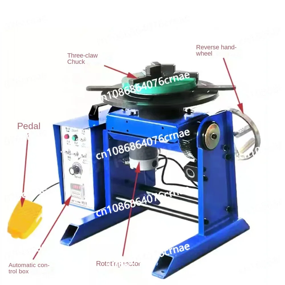 220V BWJ-30 30KG Welding Positioner with 200MM Mini Chuck with Foot Switch Welding Turntable