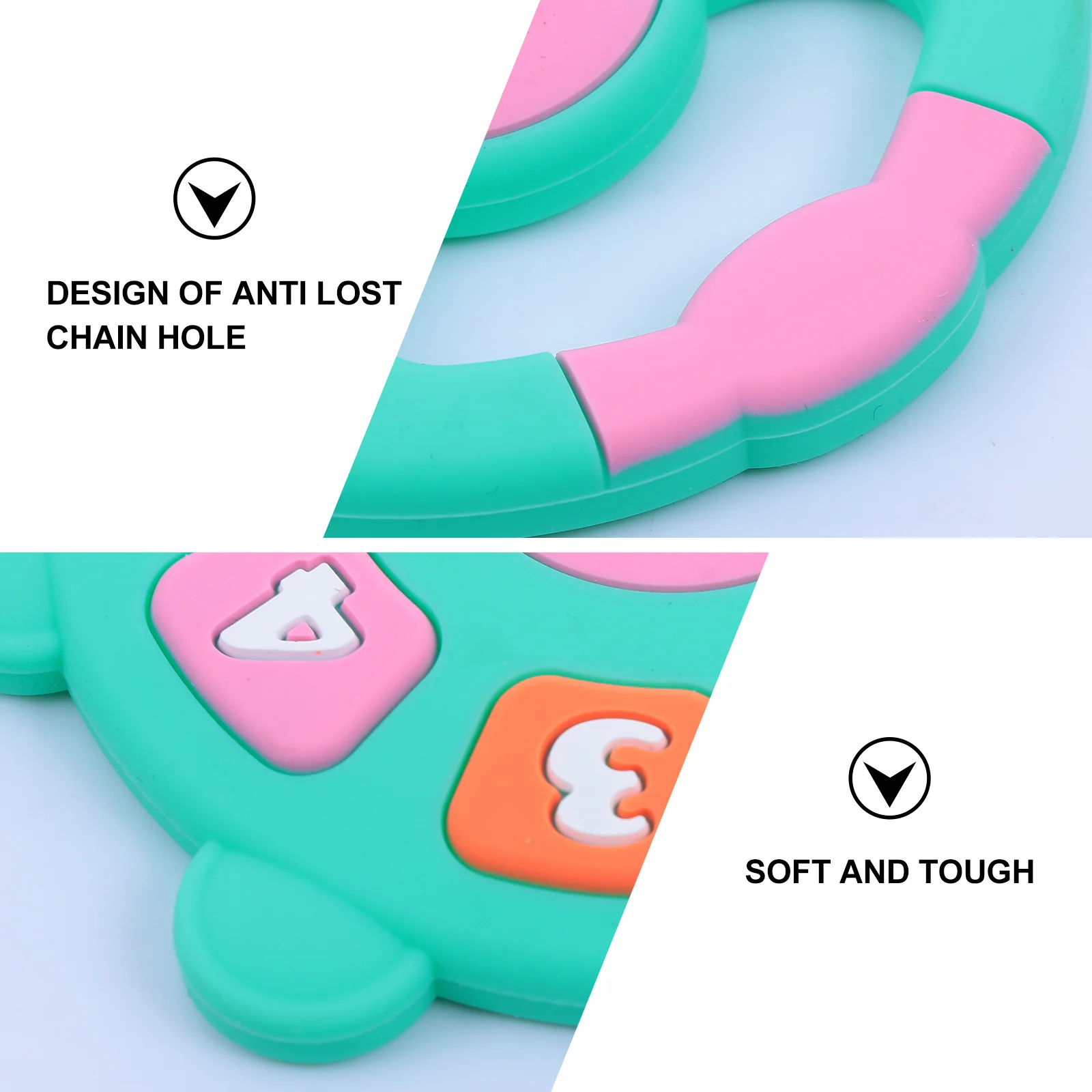 قطعة واحدة من عضاضة المولي الرقمية اللطيفة المصنوعة من السيليكون الآمن مثالية لمضغ الأطفال وتخفيف التسنين #4