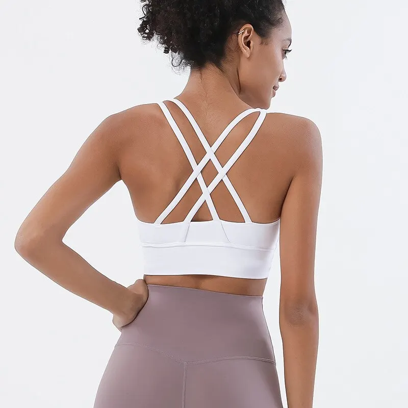Femmes Fitness Yoga soutiens-gorge course dos sport soutiens-gorge haut en Nylon femmes soutien-gorge Sexy sous-vêtements respirants pour les femmes salle de sport