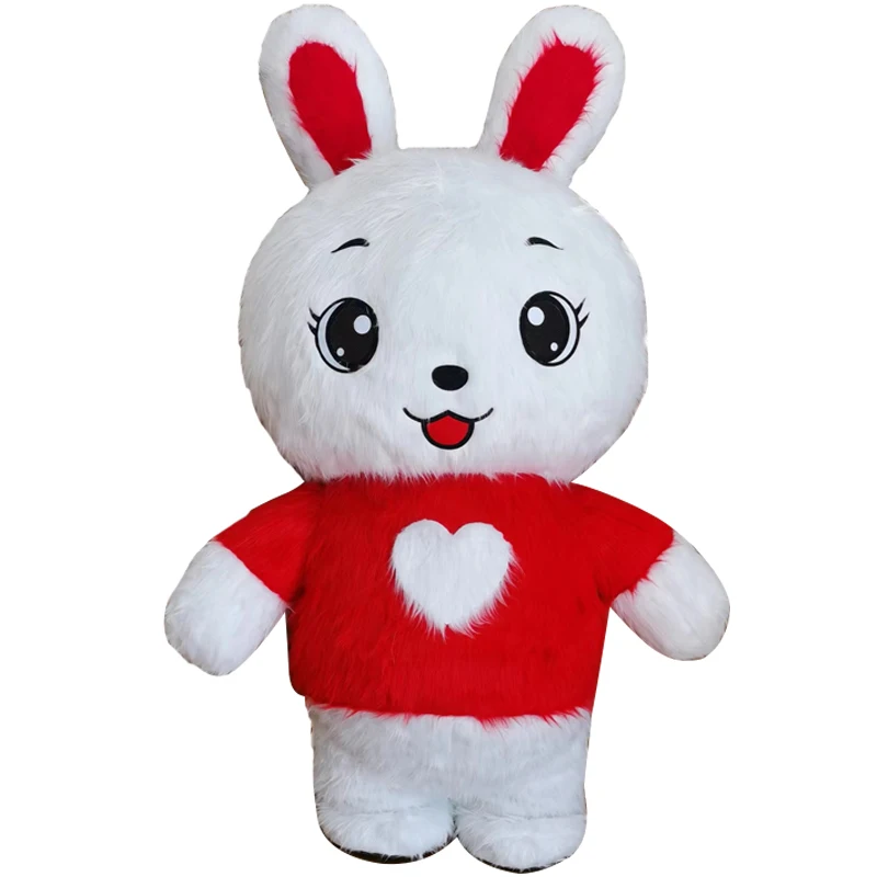 Inflatable Rabbit Mascot Costume Chinese New Year's Performance Clothings Props God of Wealth Cartoon Fortune Rabbits Apparels
