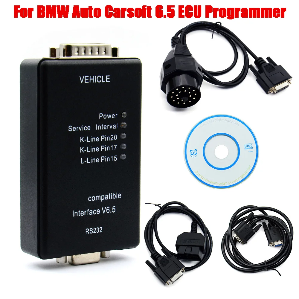 For BMW Auto Carsoft 6.5 ECU Programmer MCU OBD2 Diagnostic Tool for BMW E30/E36/E46/E34/E39/E53/E32 With RS232 PC Interface