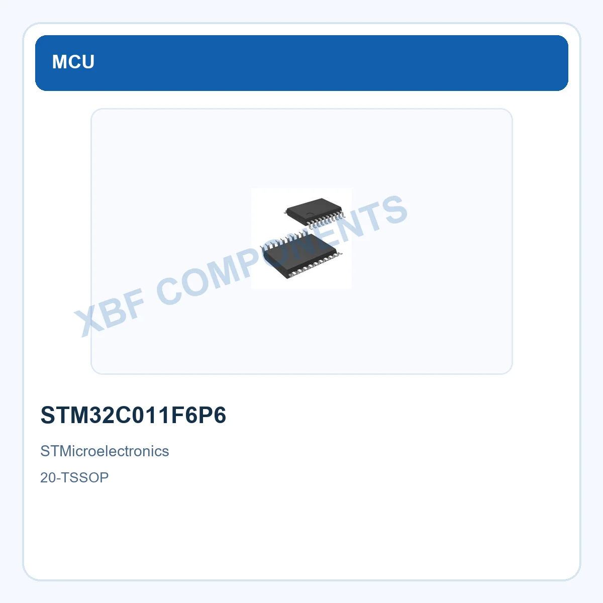 STM32C011F6P6 STMicroelectronics Microcontroller MCU ARM Cortex-M0+ 48MHz 32KB FLASH 20-TSSOP