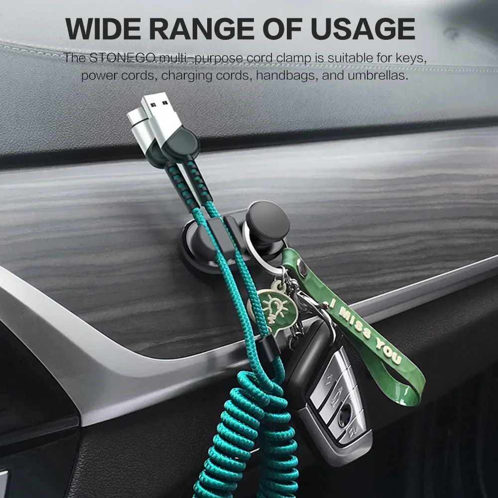Mini Car Hook Self Adhesive Home Hanger Auto Fastener Clip for USB Cable Organizer Key Bag Storage