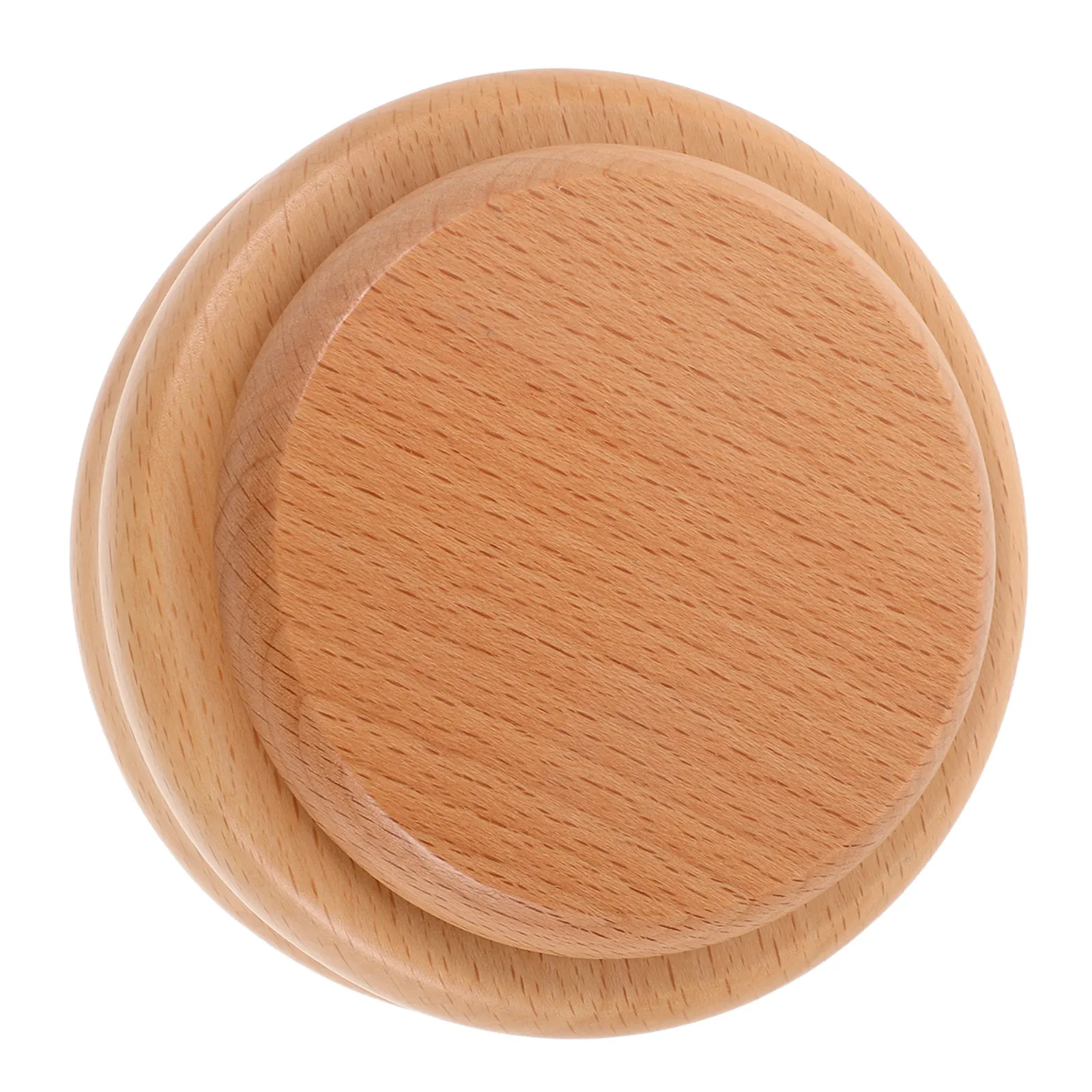 DIY Wooden Music Box Base Round Rotatable Platform 11x11x5cm Craft Display Stand for Handmade Music Box Projects