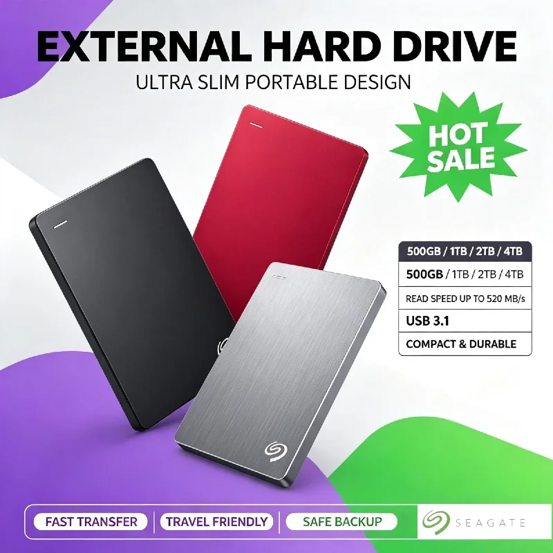 Laptop External Accessories - قرص صلب خارجي محمول من سيجيت