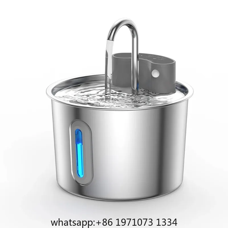 Stainless Steel Wireless Recharging Sensor Cat Water Fountain Auto Drinking Fountain For Cats Dog Drinker Pet Dispenser Bowl