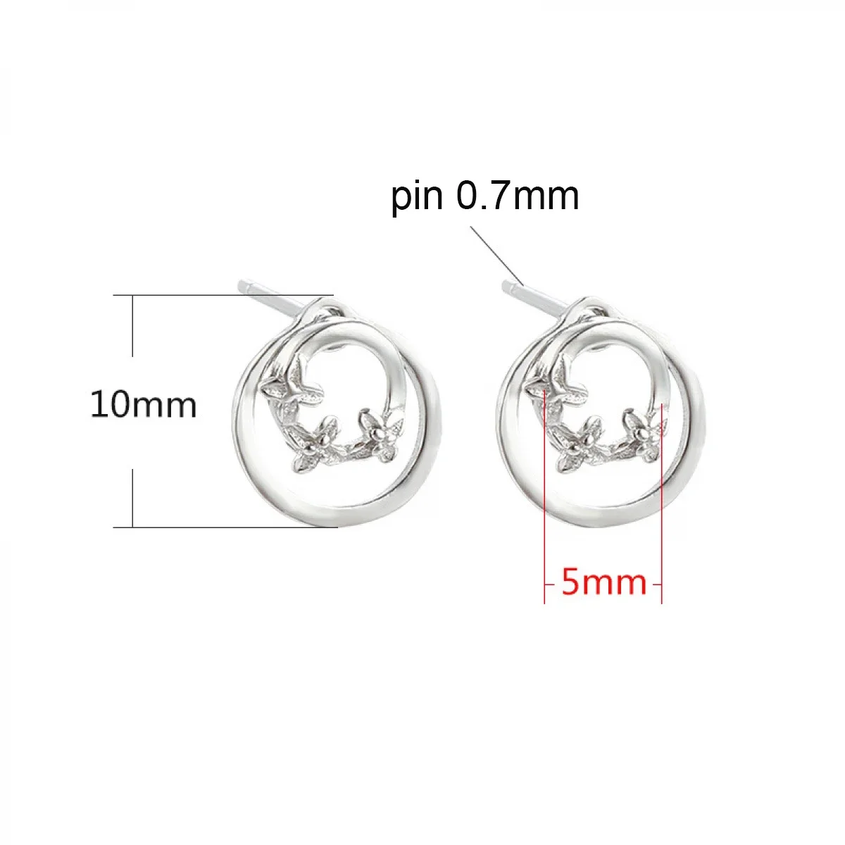 925 Sterling Silver Earrings Blank Base Setting Cabochons Beeswax Jadeite DIY Earring Charm Jewelry Making Craft