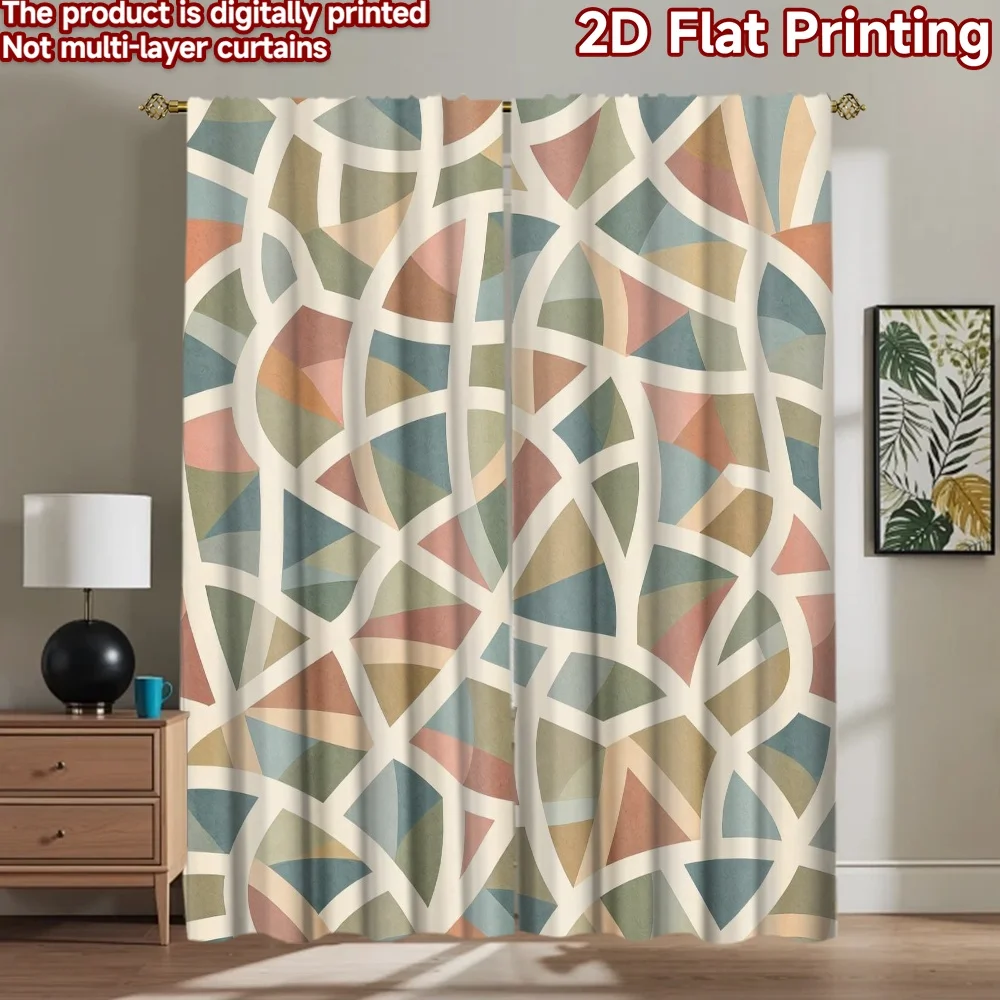 

1pc 2D flat Photography Backdrop Background Banner Colorful Shapes (2) 100% Polyester Festive Backdrops Use for Wall and patio