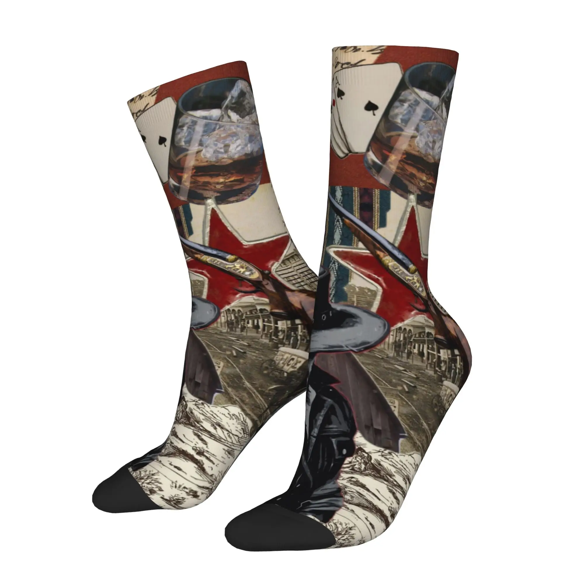 Colorful Red Dead Redemption Basketball Socks John Abigail Jack Polyester Crew Socks for Unisex Sweat Absorbing