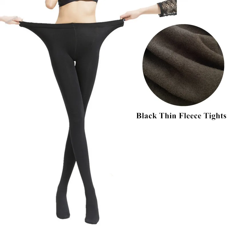 DOIAESKV Frauen Enge Plus Größe Warme Winter Fleece Strumpfhosen 120D Hohe Taille Weibliche Stretchy Herbst Samt Thermische Strumpf Frauen – Detail 6