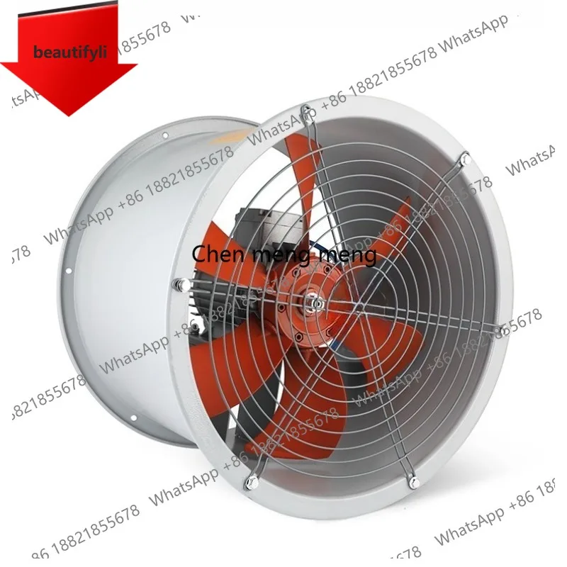A55 High temperature resistant axial flow fan 380V ducted powerful kitchen dedicated ventilator industrial exhaust fan silent 22