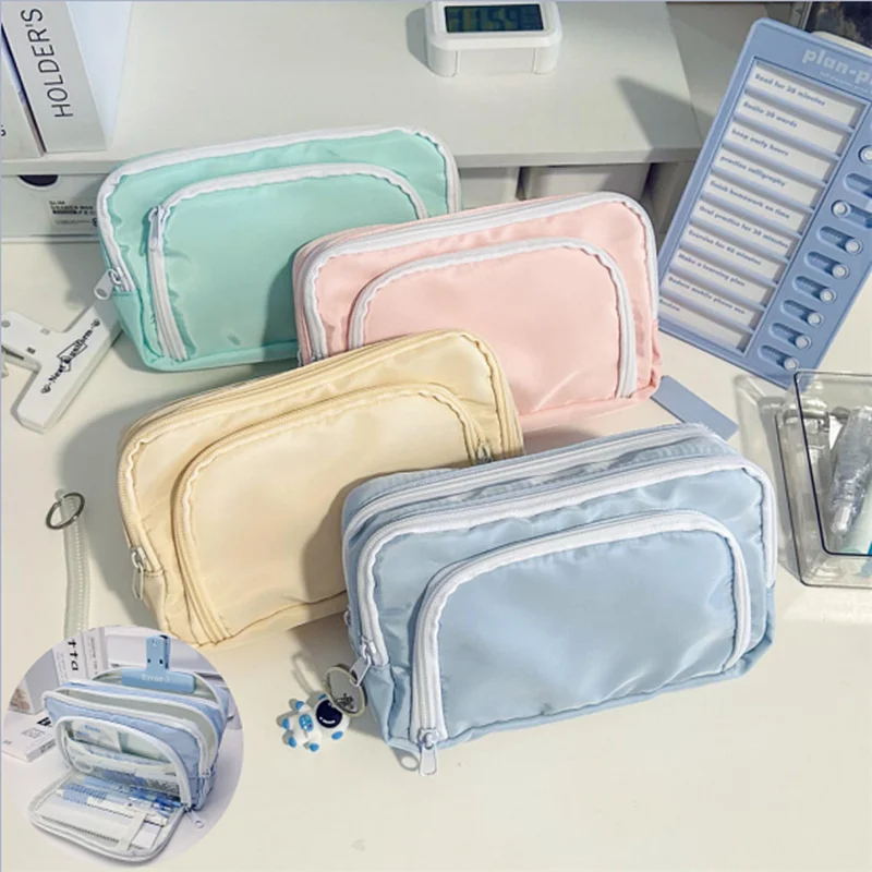 

Large Capacity Pencil Bag Students School Stationery Storage Bag Pens Organizer Pounch
