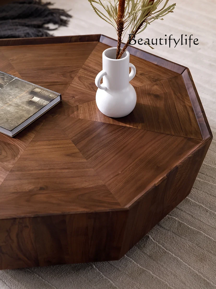 

North America Black Walnut Creative Coffee Table Nordic Retro Solid Wood Tea Table Japanese Square Coffee Table