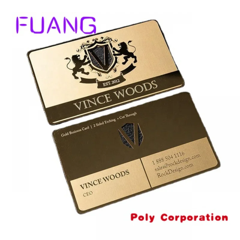 Custom  24k gold business card metal gold plated business cards gold metal card